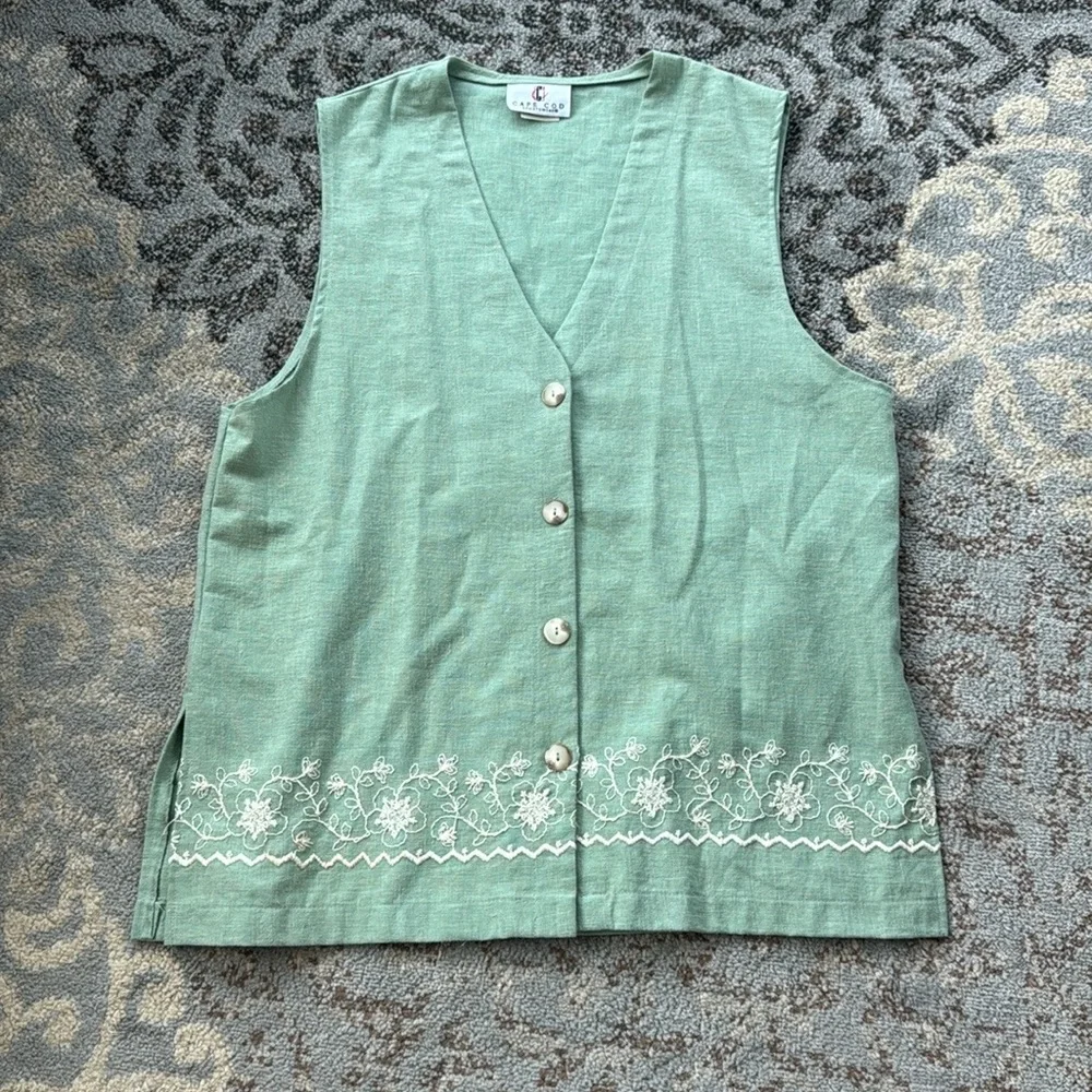 Vintage Cape Cod Sportswear Vest & Pant Set Mint Green 16 - Picture 2 of 12